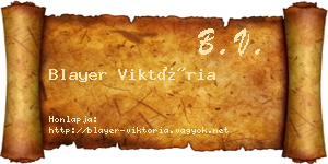 Blayer Viktória névjegykártya